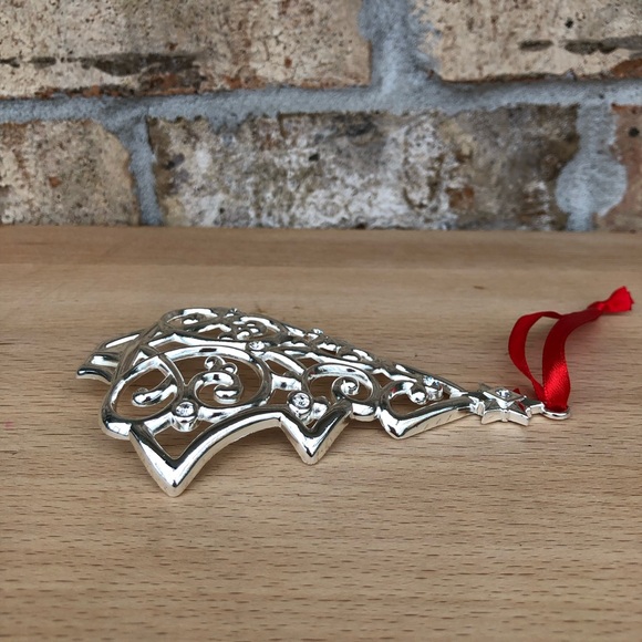Lenox Sparkle and Scroll Tree Ornament Christmas Clear Crystals Silver Plated - Picture 4 of 10
